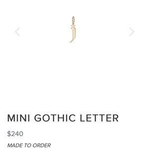 Jennifer Fisher Mini Gothic Letter J Charm